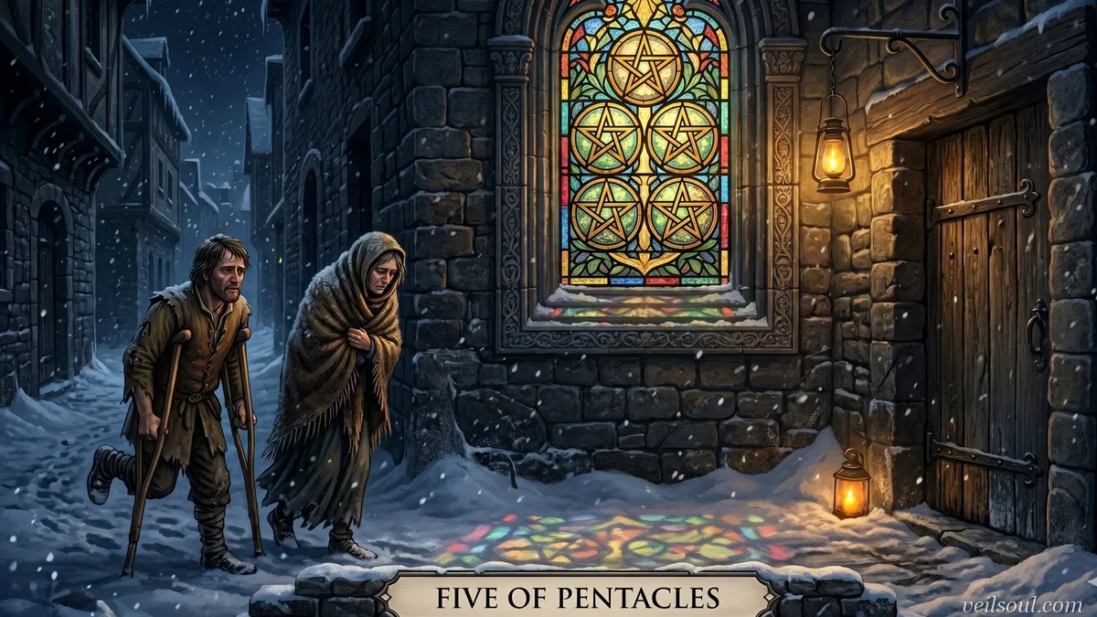 Five of Pentacles Tarot Card Meaning: Hardship, Isolation, and Finding Help