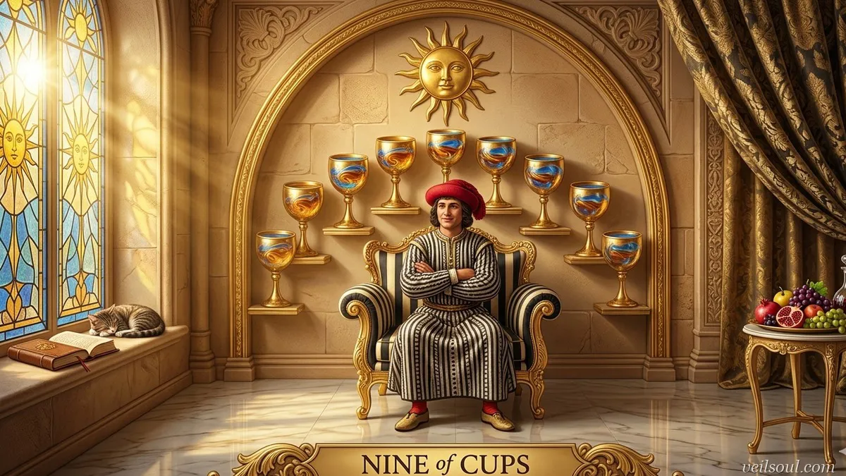 Nine of Cups Tarot Card Meaning: Wishes Fulfilled, Contentment, and Emotional Satisfaction