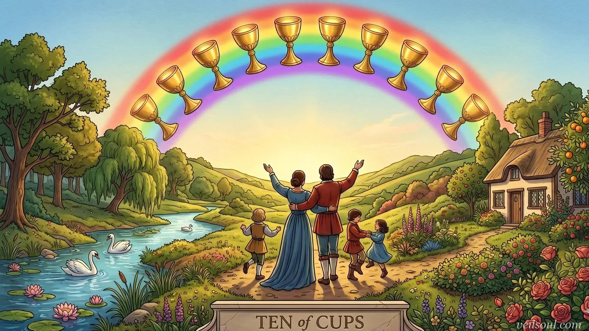 Ten of Cups Tarot Card Meaning: Emotional Fulfillment, Family Harmony, and Lasting Happiness
