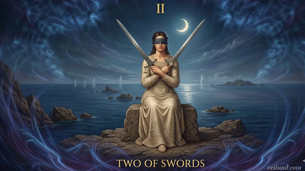 Two of Swords Tarot Card Meaning: Indecision, Avoidance, and Difficult Choices