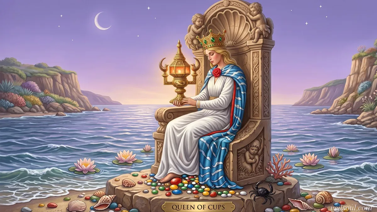 Queen of Cups Tarot Card Meaning: Emotional Wisdom, Compassion, and Intuitive Mastery