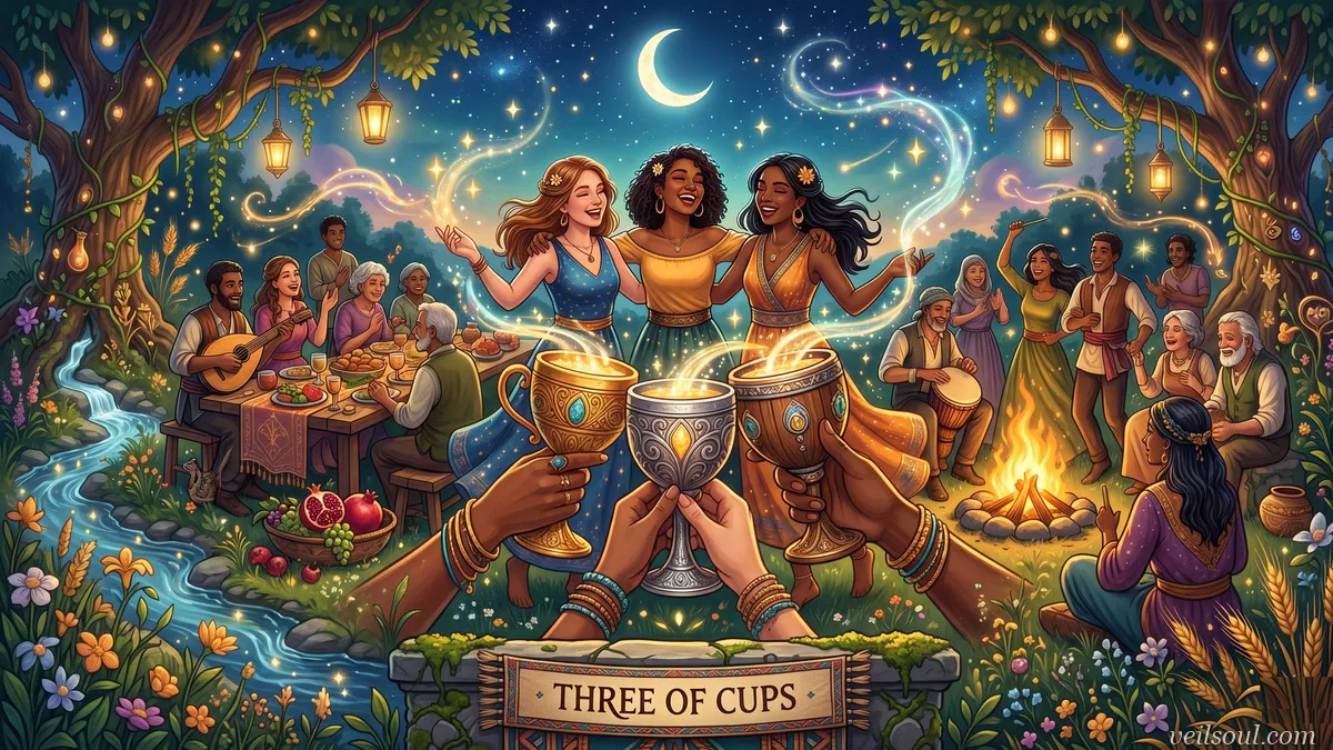 Three of Cups Tarot Card Meaning: Celebration, Friendship, and Joyful Community