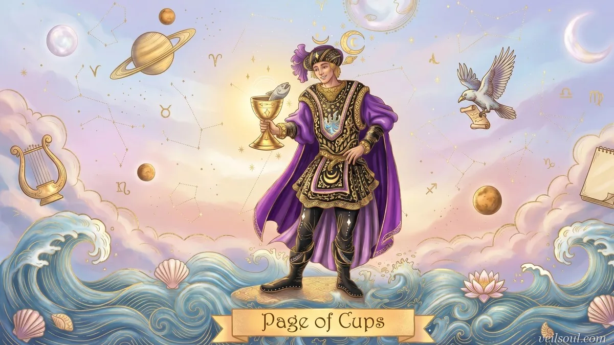 Page of Cups Tarot Card Meaning: Creative Inspiration, Intuitive Messages, and Emotional Beginnings