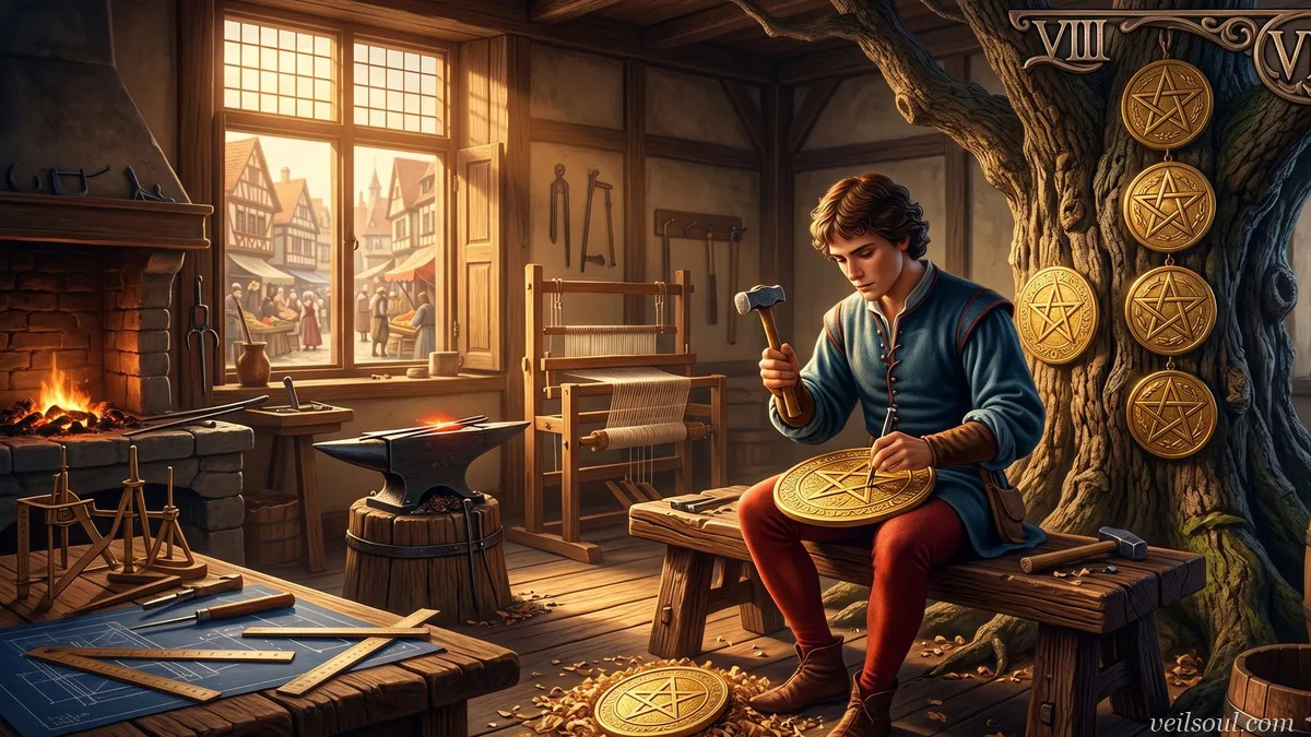 Eight of Pentacles Tarot Card Meaning: Skill, Dedication, and Mastering Your Craft