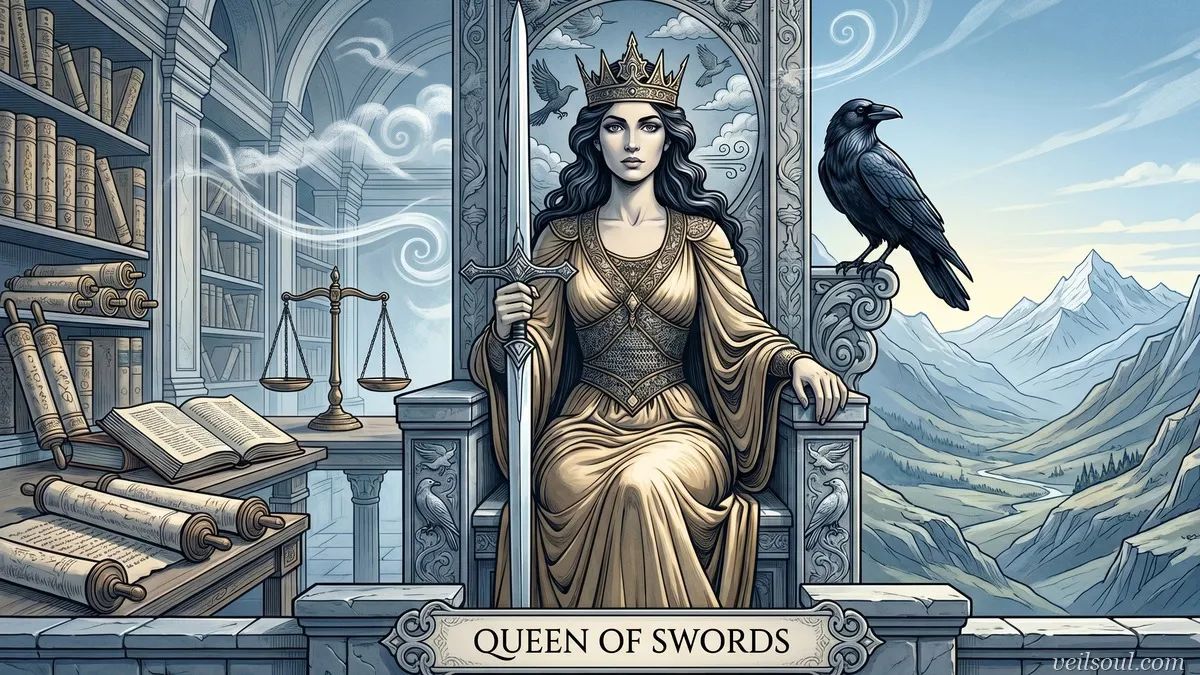 Queen of Swords Tarot Card Meaning: Independence, Clarity, and Sharp Wisdom