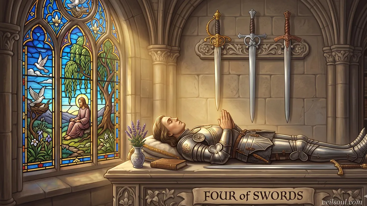 Four of Swords Tarot Card Meaning: Rest, Recovery, and Contemplation