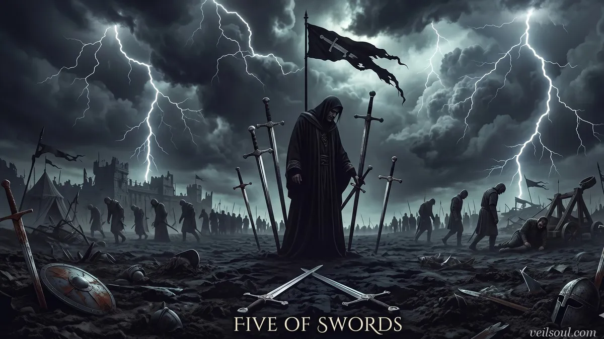 Five of Swords Tarot Card Meaning: Conflict, Defeat, and Hollow Victory