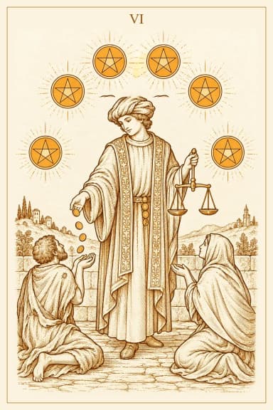 Six of Pentacles, house deck